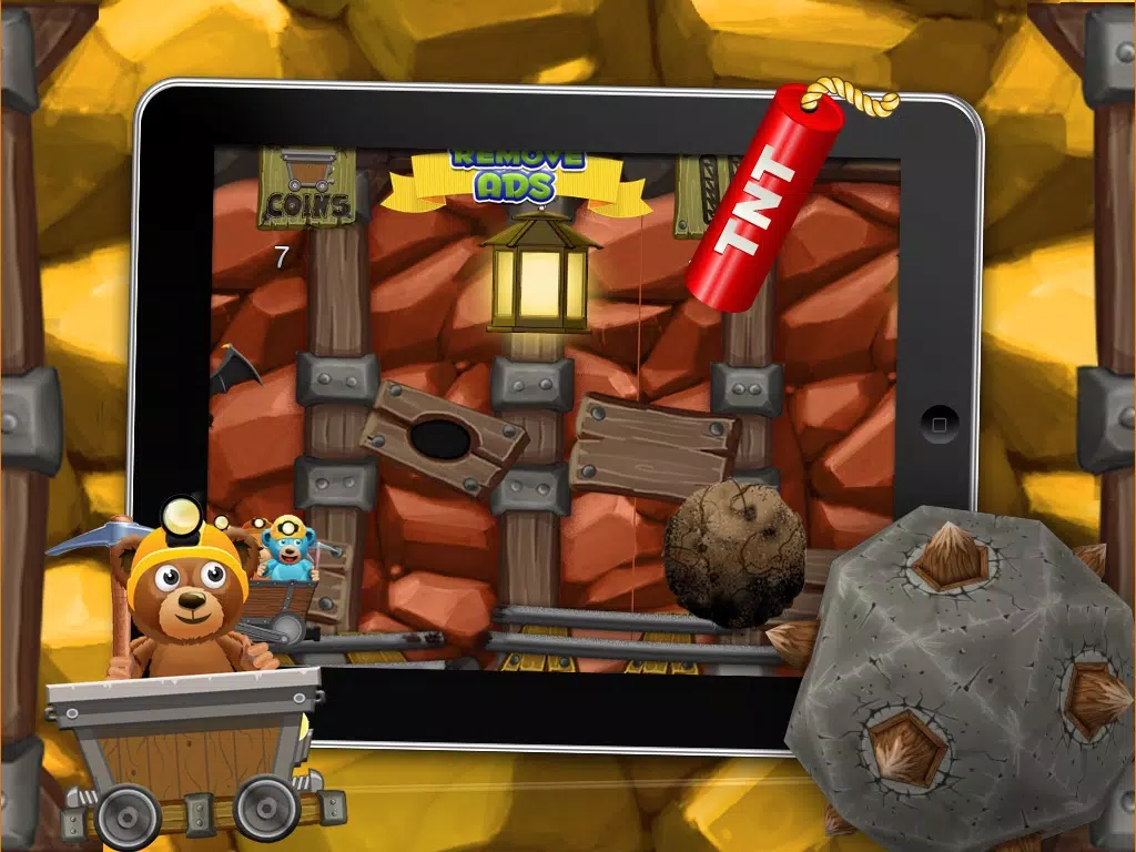 Tangkapan layar A Despicable Bears Gold Rush HD- Free Rail Miner Shooter Game iPad