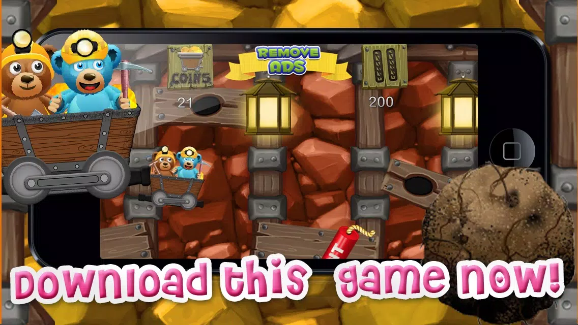 Tangkapan layar A Despicable Bears Gold Rush HD- Free Rail Miner Shooter Game