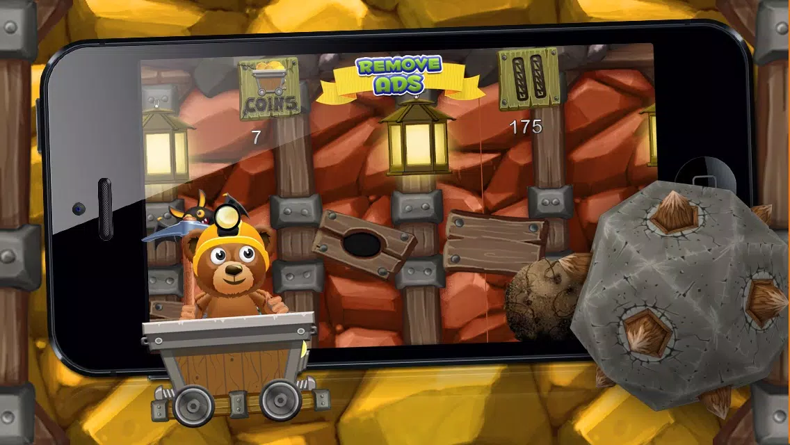 Tangkapan layar A Despicable Bears Gold Rush HD- Free Rail Miner Shooter Game