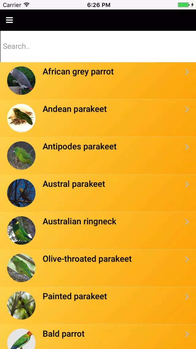 Parrot Species Bible Screenshots