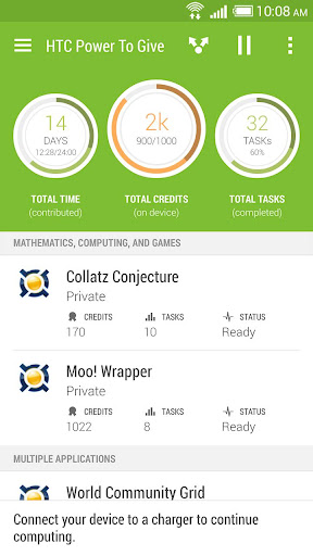 HTC Power To Give Screenshots