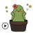 Animated Lovely Cactus Sticker