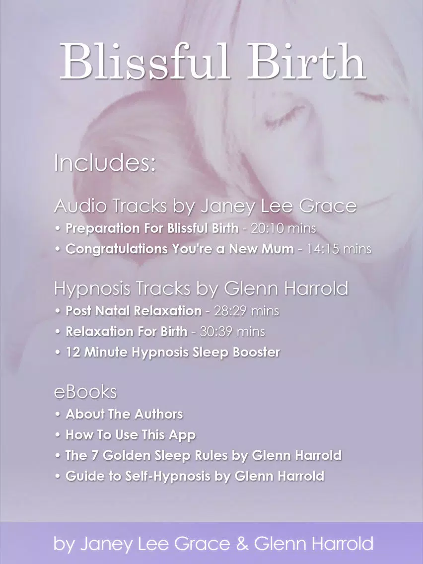 Blissful Birth by Glenn Harrold & Janey Lee Grace: Advice & Self-Hypnosis Relaxation iPad Screenshots