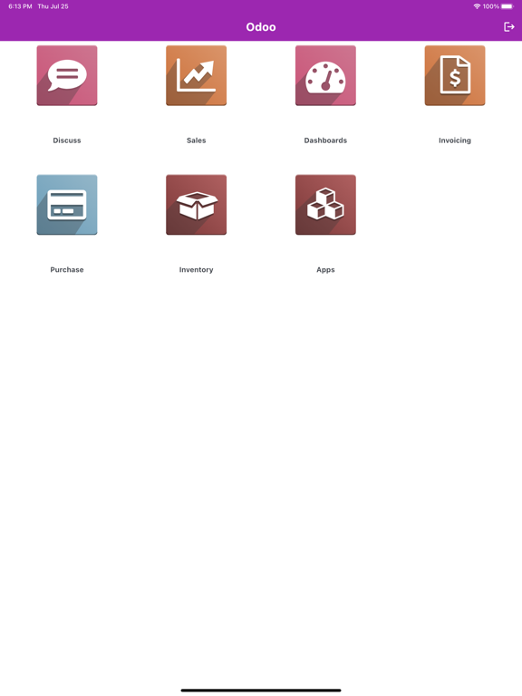 Odoo Native Mobile App iPad Screenshots
