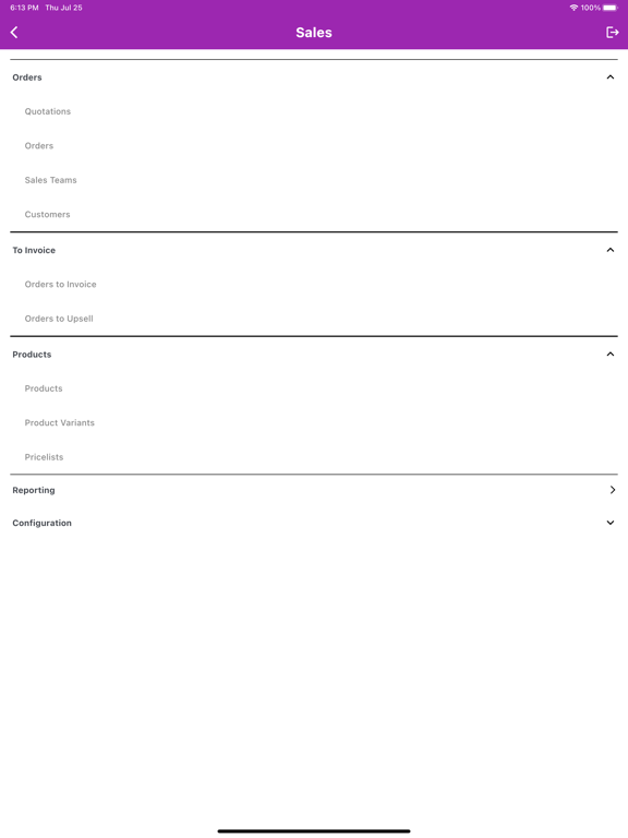 Odoo Native Mobile App iPad Screenshots