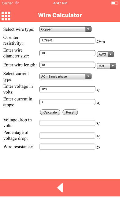 Wire Calculator Screenshots