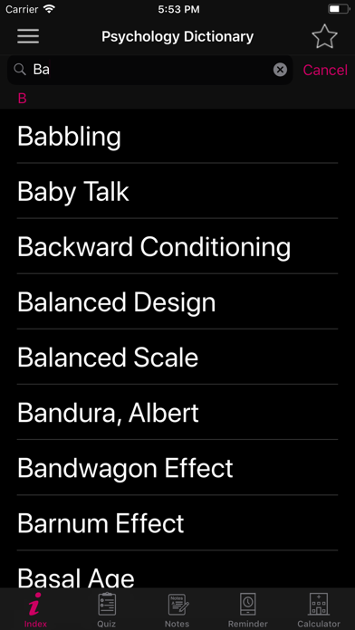 Psychology Dictionary Terms Screenshots