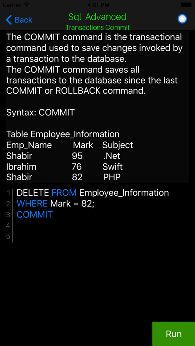 SQL Query - Learn How to create and manage Data Base in SQL! Screenshots