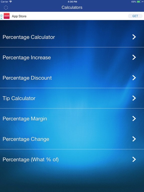 Percentage Calculators iPad Screenshots