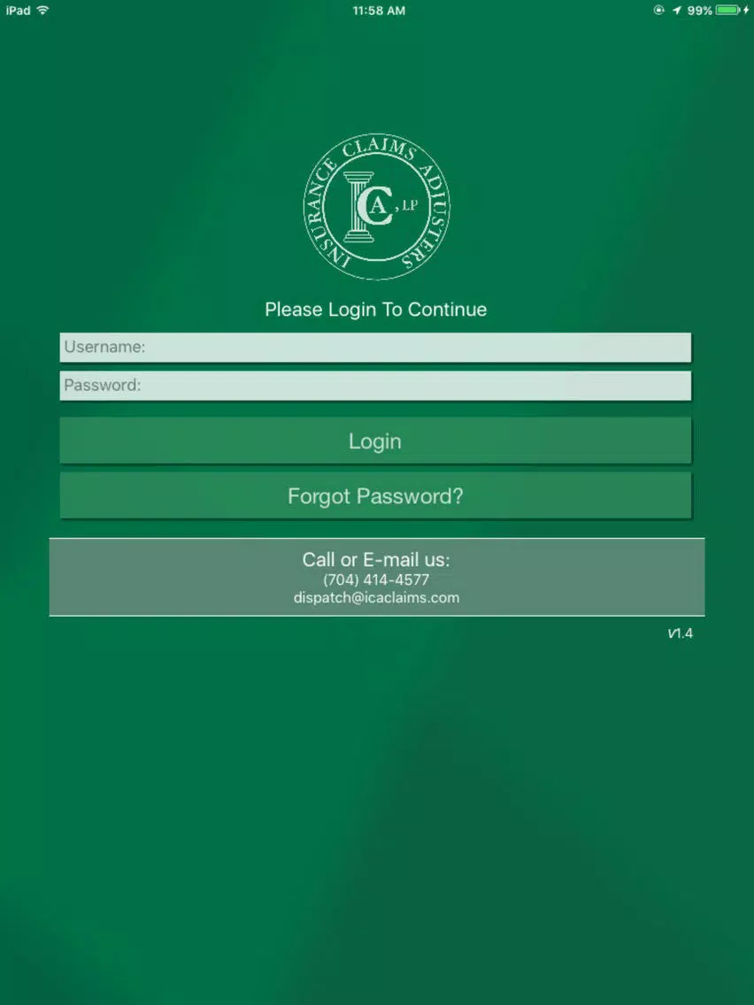 ICA Mobile Claims iPad Screenshots