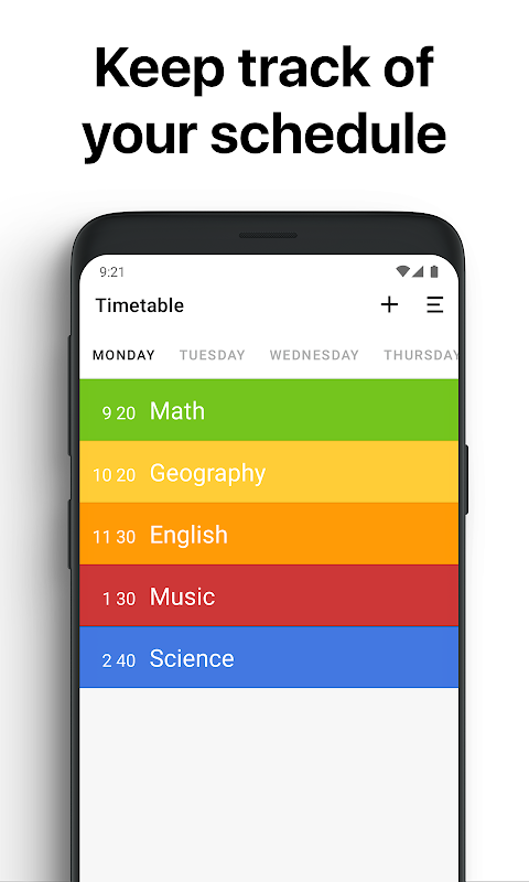 Timetable Screenshots