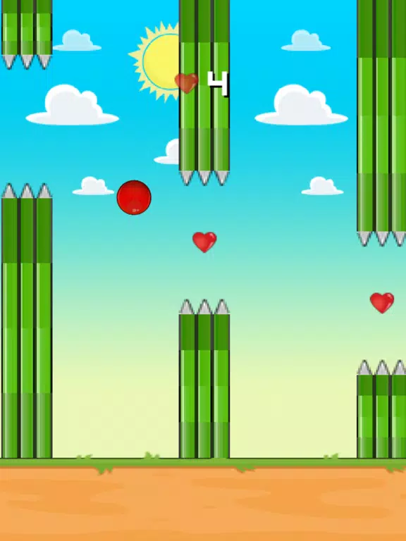 Flappy Red Ball - Tiny Flying iPad  Screenshots