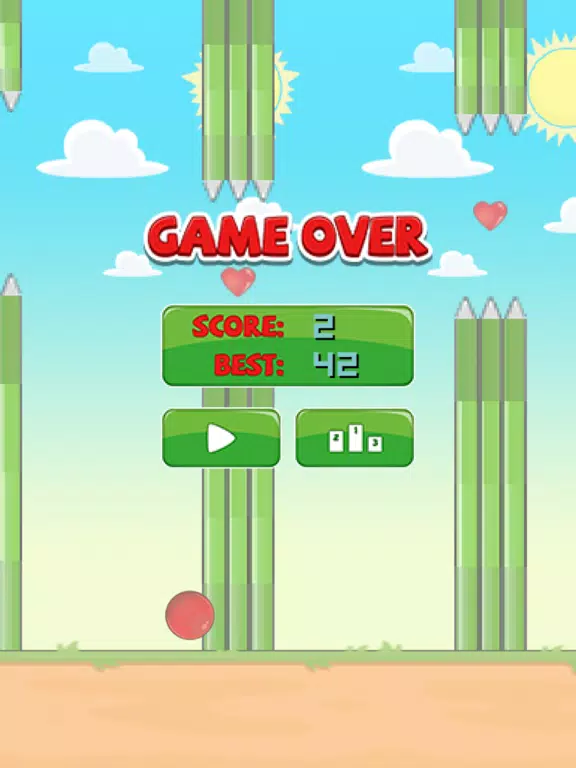 Flappy Red Ball - Tiny Flying iPad  Screenshots