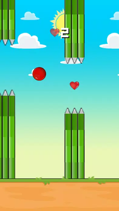Flappy Red Ball - Tiny Flying Screenshots