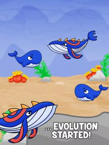 Ảnh chụp màn hình của Humpback Whale Evolution | Blue Fish Orca Clicker iPad 