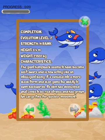 Ảnh chụp màn hình của Humpback Whale Evolution | Blue Fish Orca Clicker iPad 