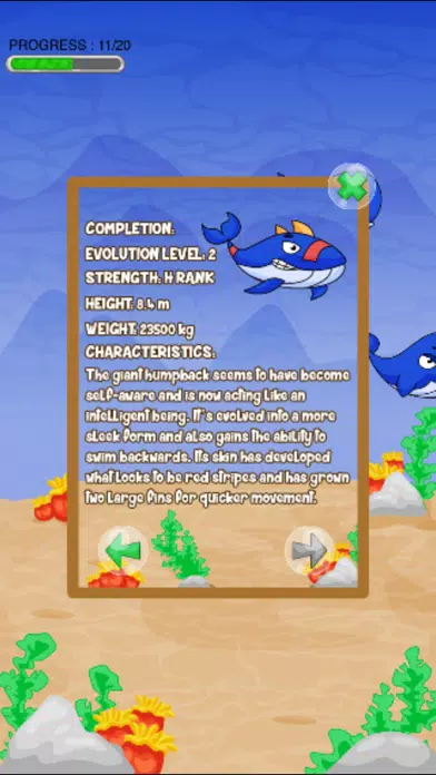 Ảnh chụp màn hình của Humpback Whale Evolution | Blue Fish Orca Clicker