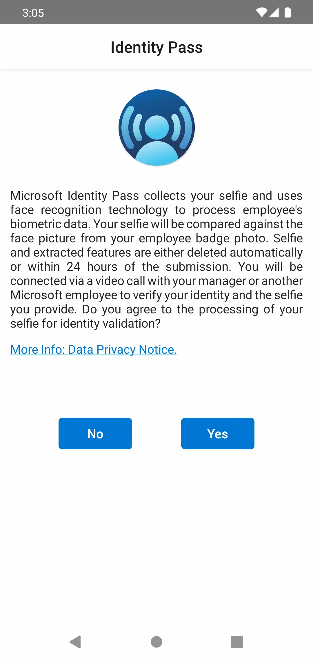Microsoft Identity Pass Screenshots