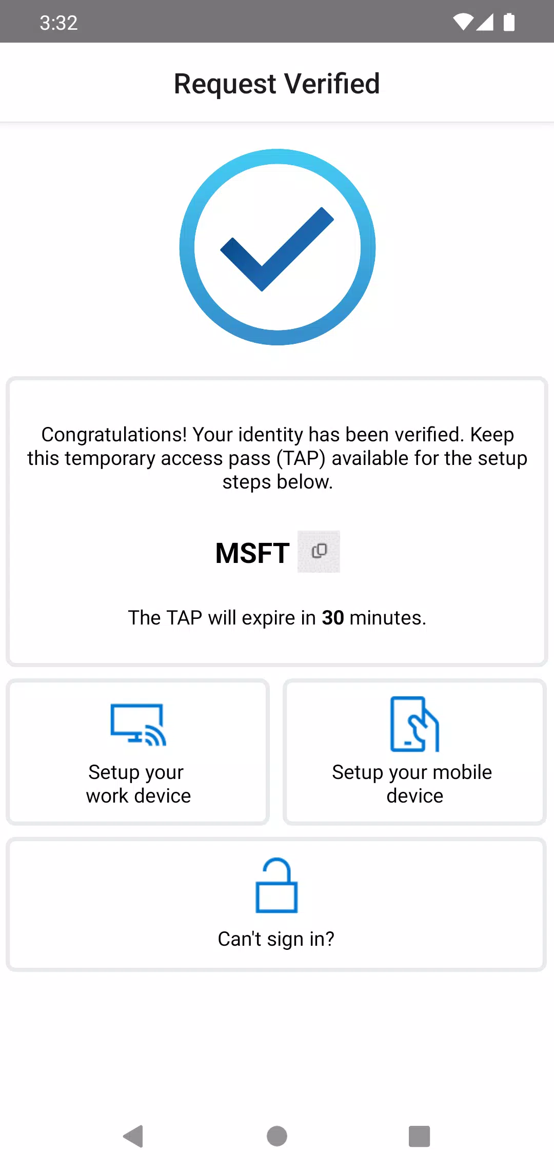 Microsoft Identity Pass Screenshots