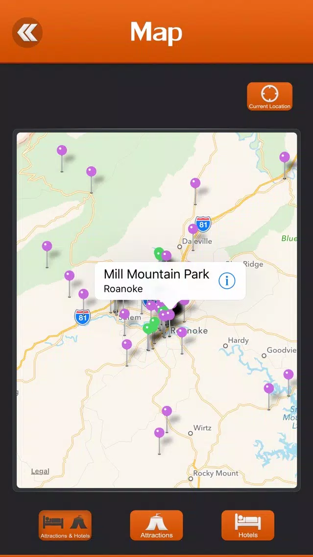 Roanoke Visitor Guide Screenshots
