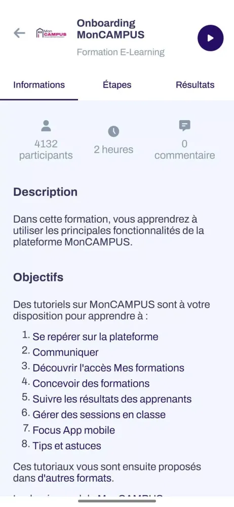 MonCAMPUS Screenshots