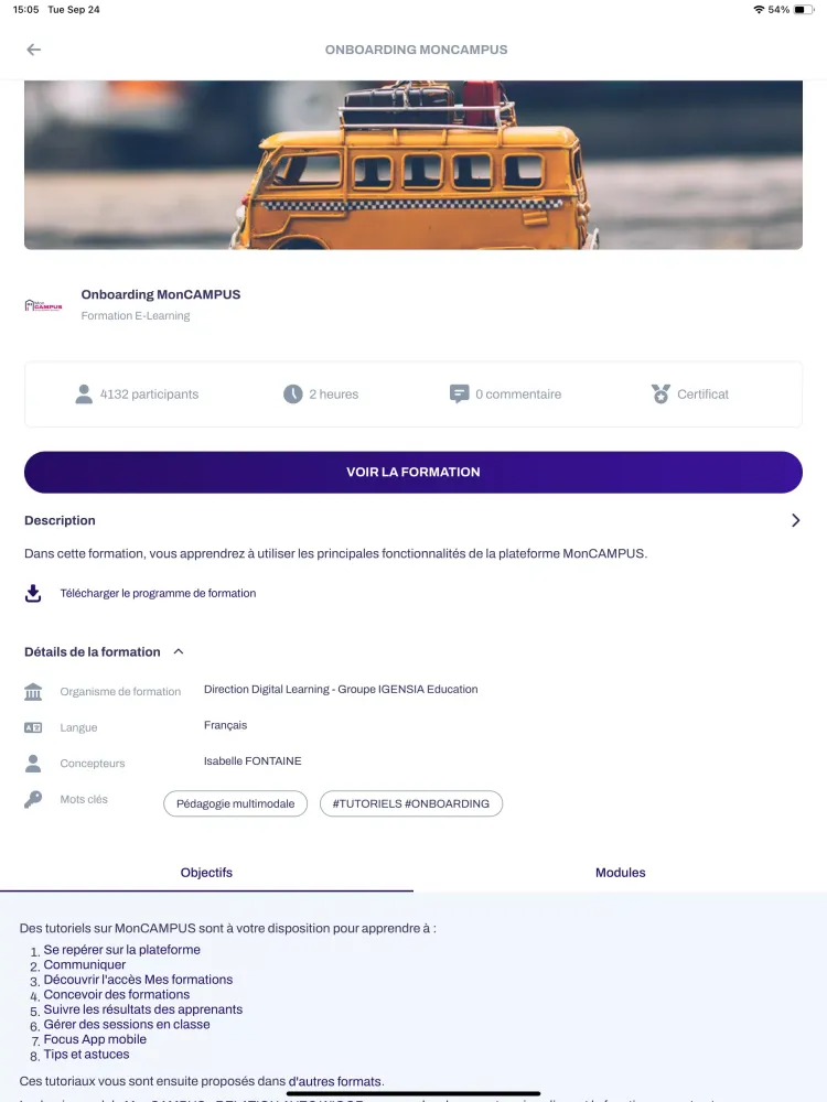 MonCAMPUS Screenshots
