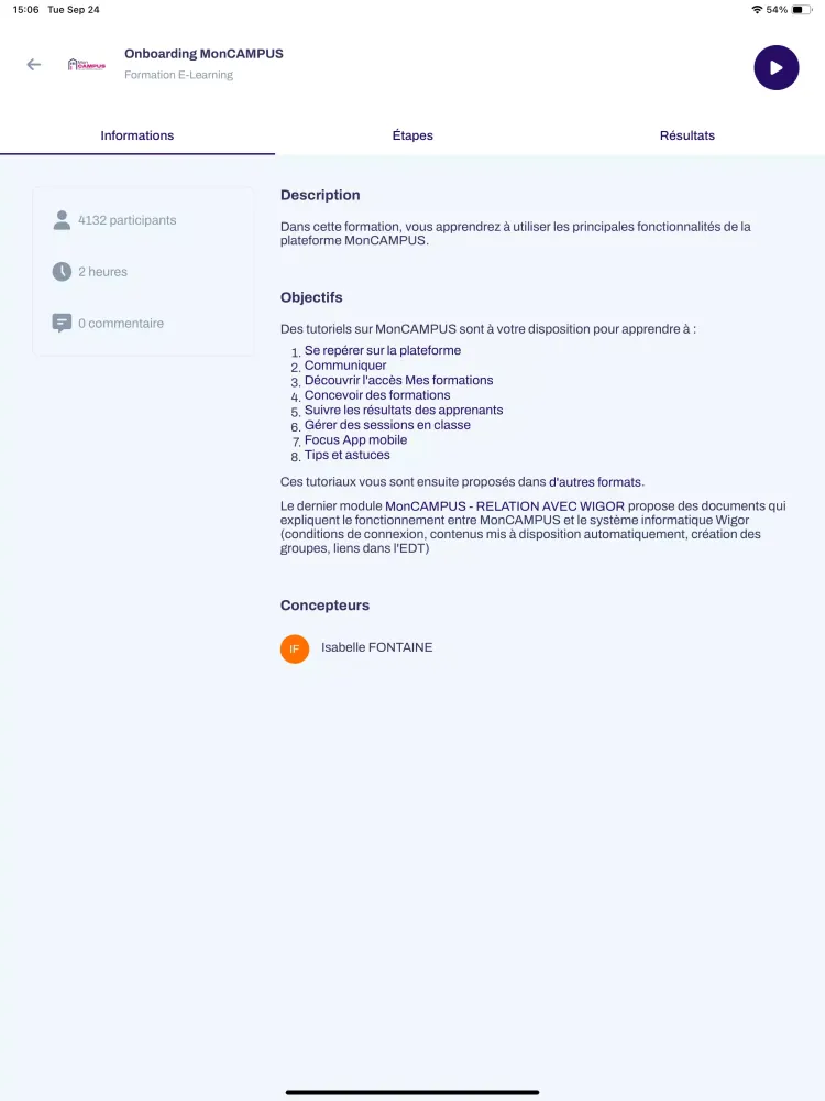 MonCAMPUS Screenshots