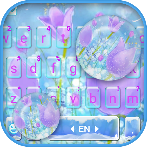 Icy Crystal Purple Flora Keybo