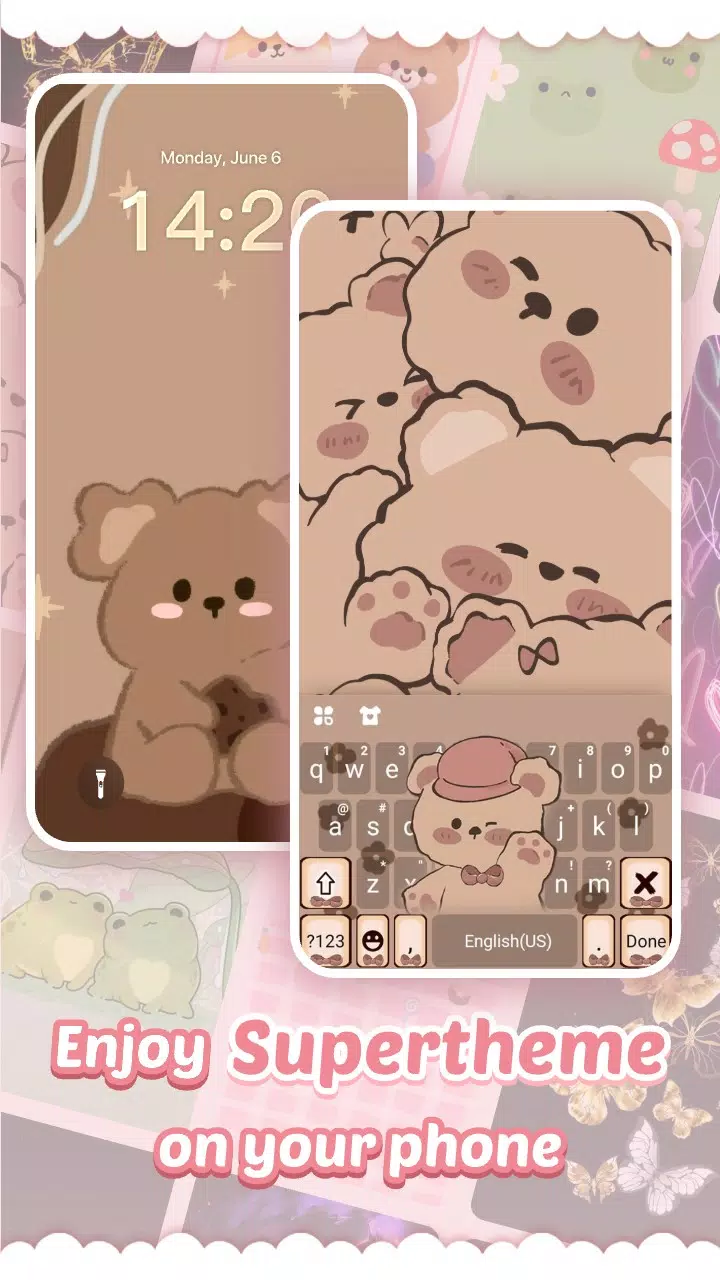 Pink Cute Hippo Theme Screenshots