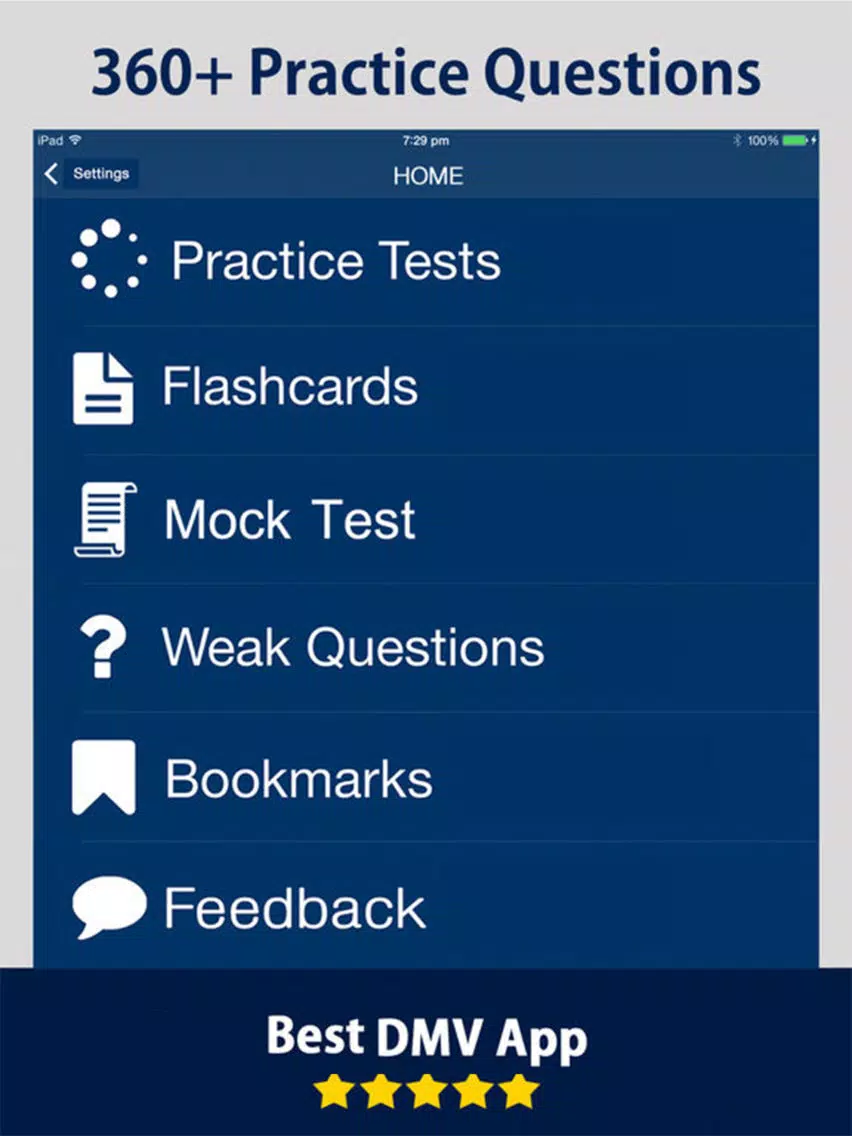 Indiana BMV DMV Exam Prep 2017 iPad Screenshots