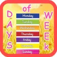 Days of Week with Sound - for preschool kids and babies using flashcards
