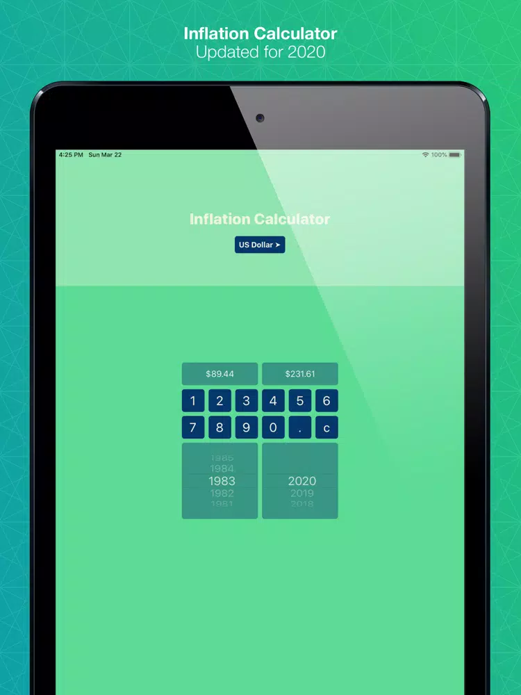 Inflation Calculator Pro iPad Screenshots