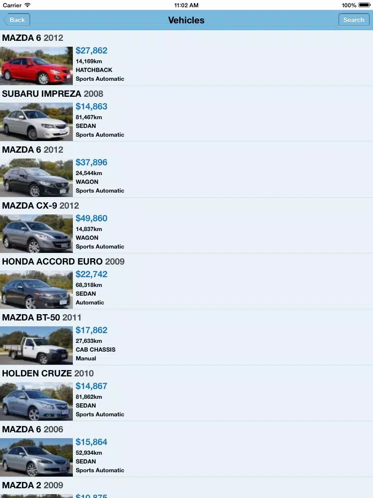 Parkland Mazda Mobile iPad Screenshots