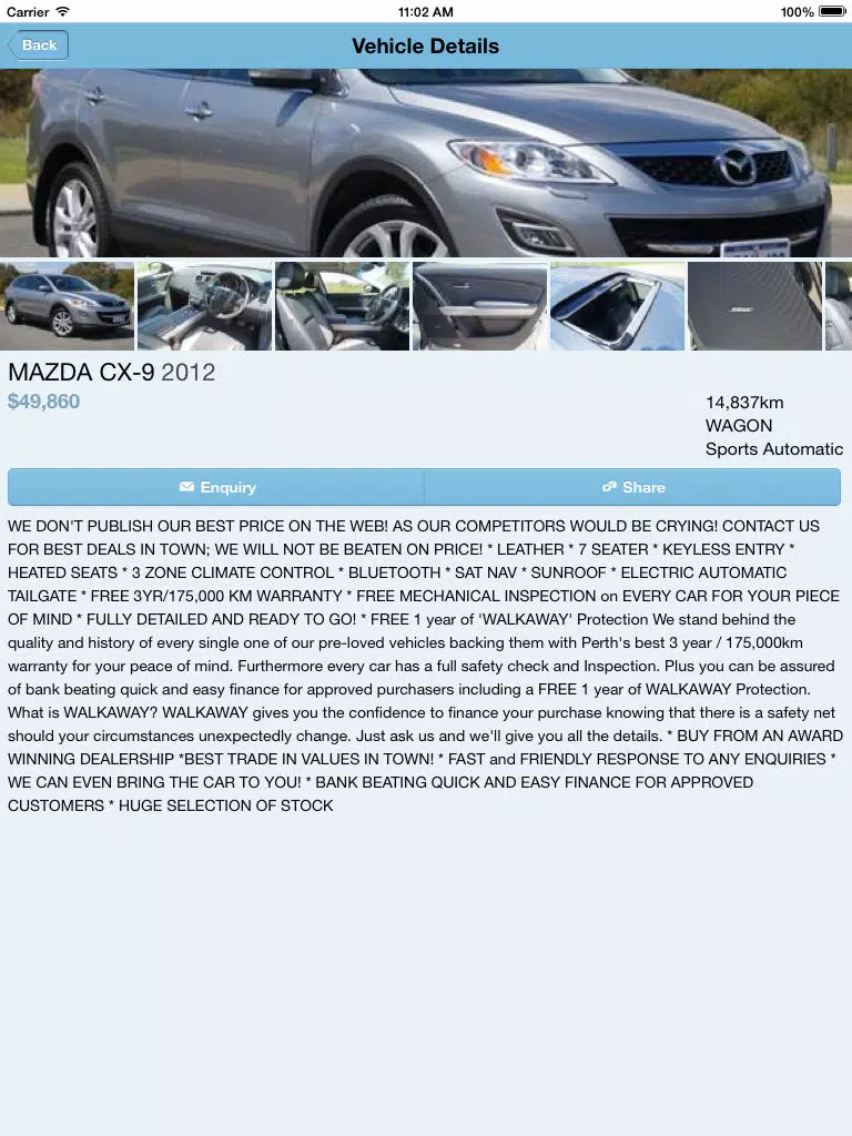 Parkland Mazda Mobile iPad Screenshots
