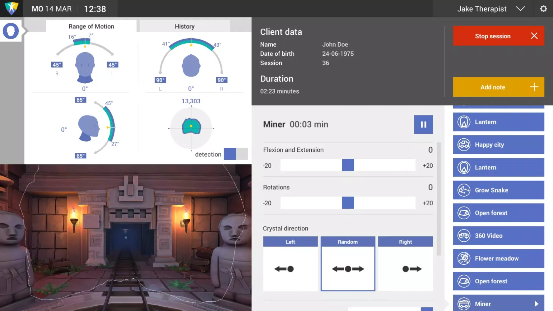 Corpus VR Dashboard Screenshots