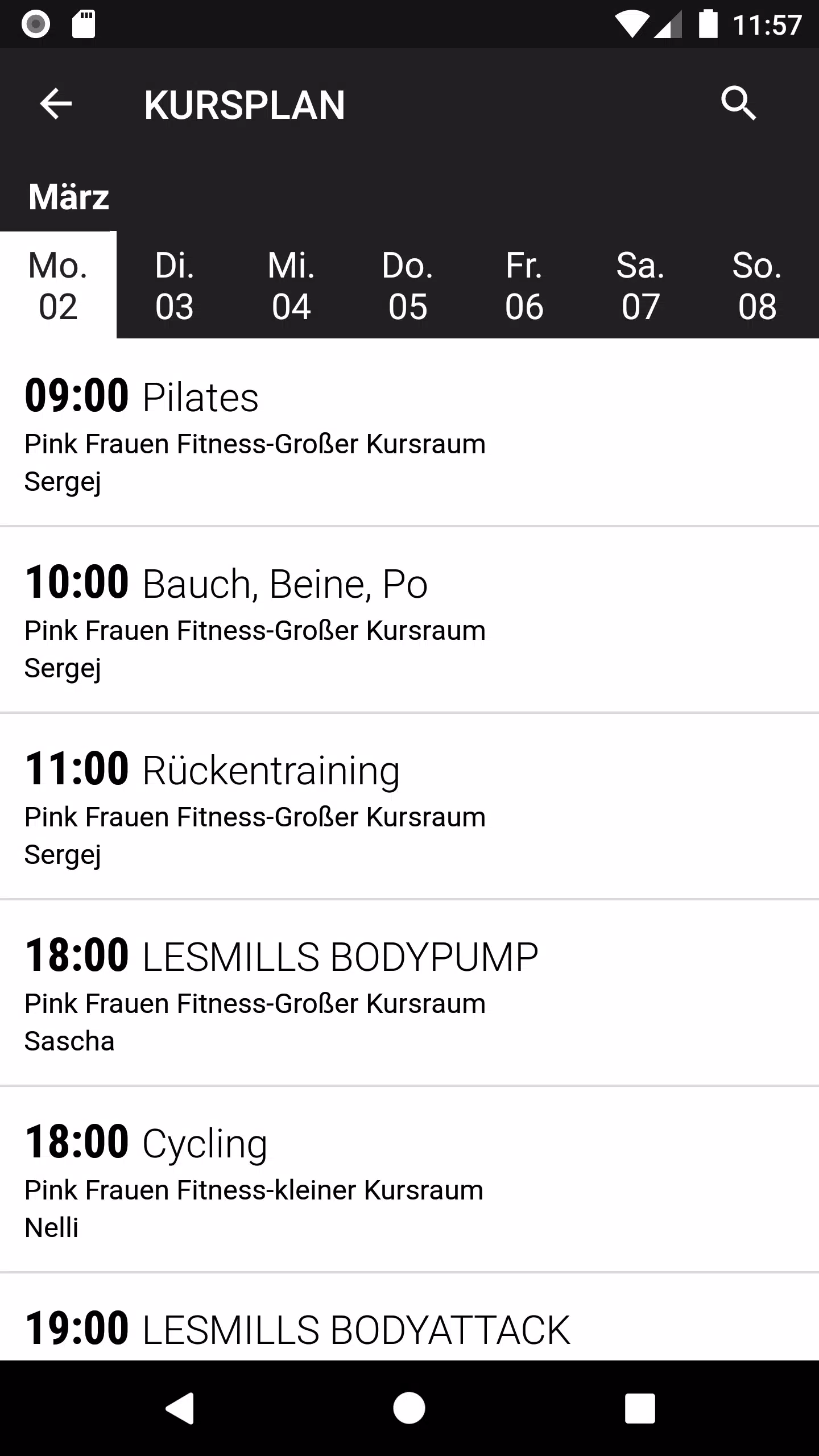 PINK Frauen Fitness Screenshots