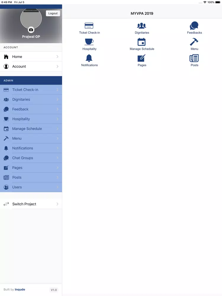 EventiPlex Onboard iPad Screenshots
