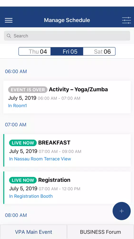 EventiPlex Onboard Screenshots