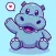 Cute Hippo Stickers