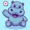Cute Hippo Stickers