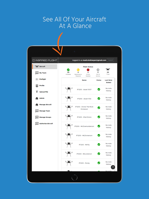 PilotGo IFT iPad Screenshots