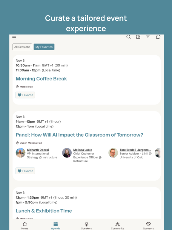 Instructure Events iPad Screenshots