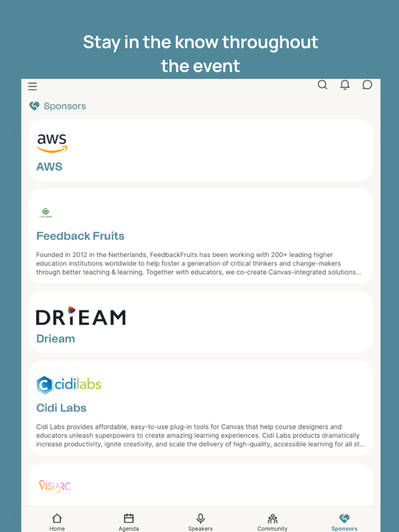 Instructure Events iPad Screenshots