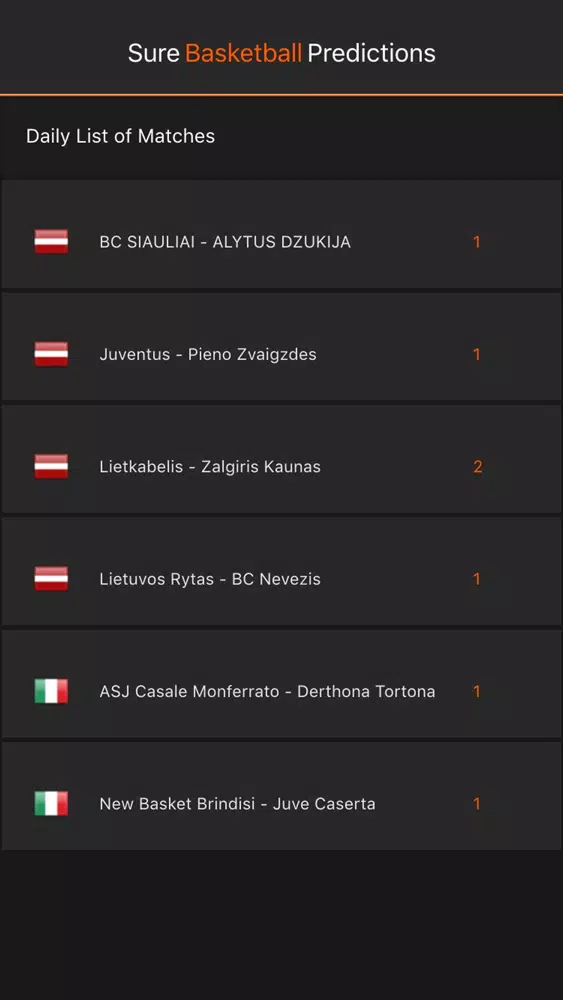 Sure Basketball Predictions Screenshots