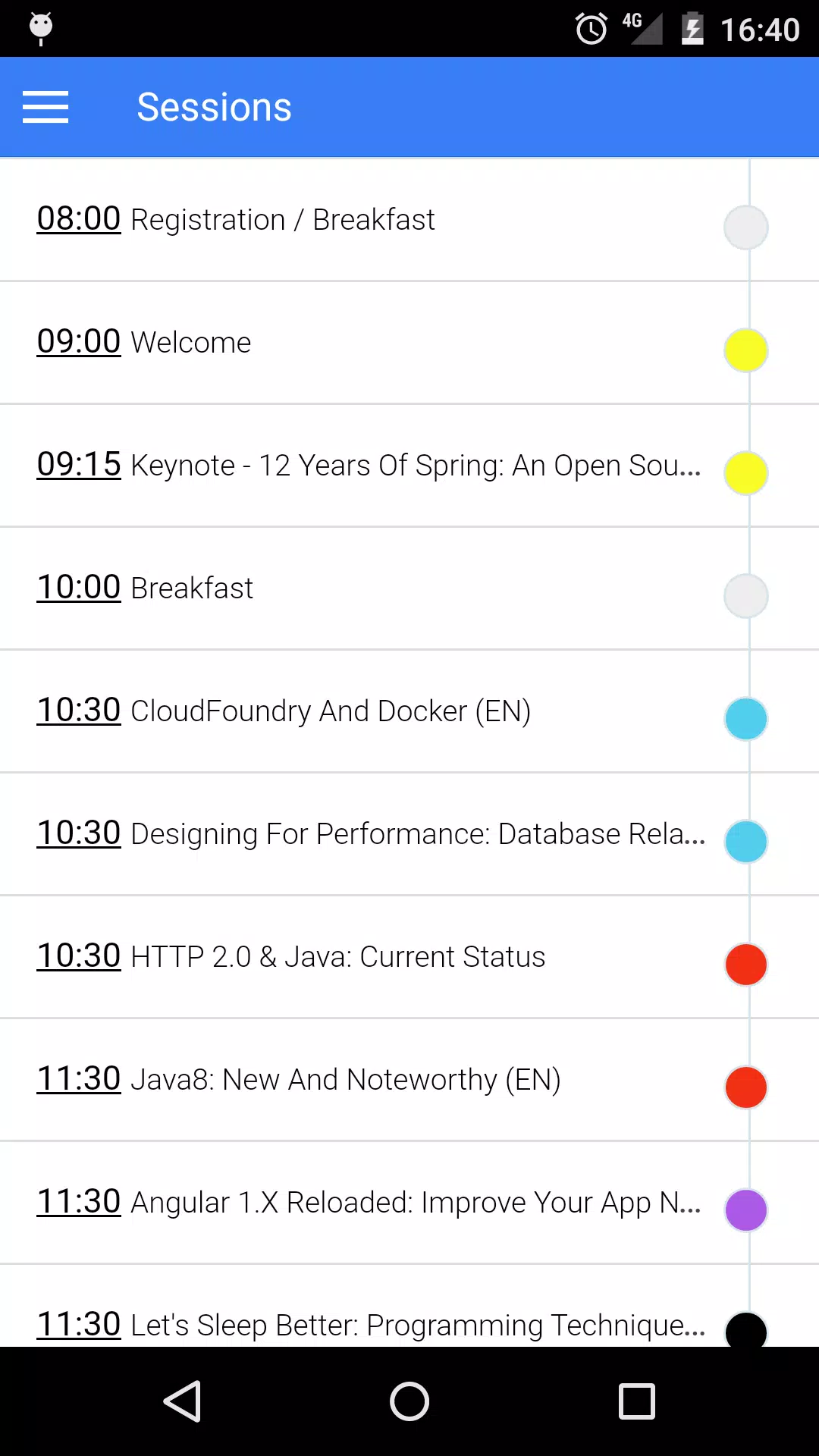 VoxxDays Ticino - Demo App Screenshots
