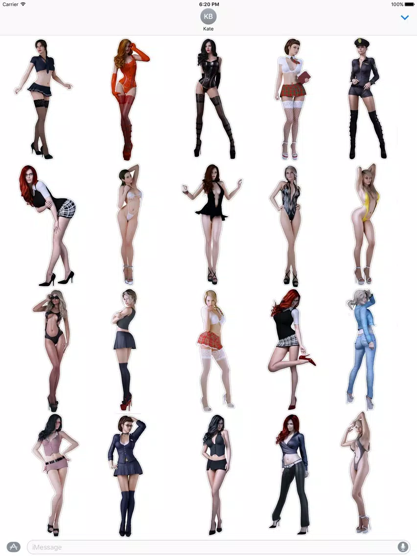 AMAZING STICKERS GIRLS pack for iMESSAGE iPad Screenshots
