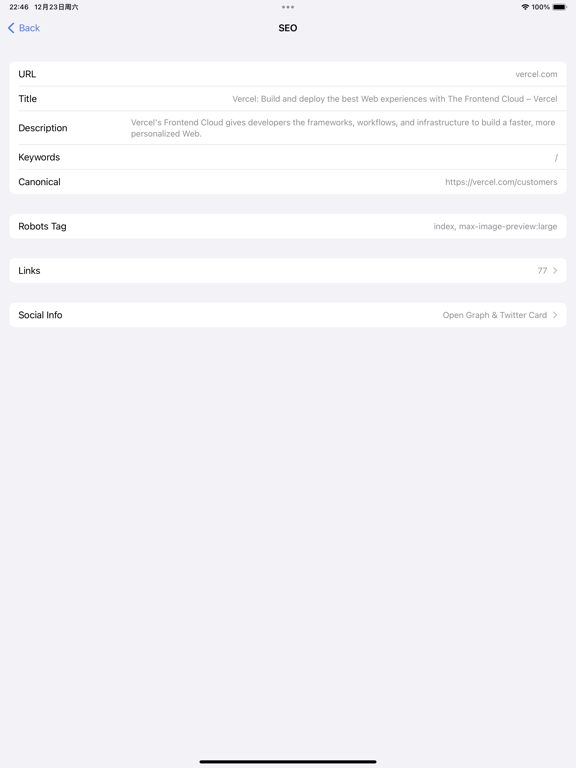 PalmWeb iPad Screenshots