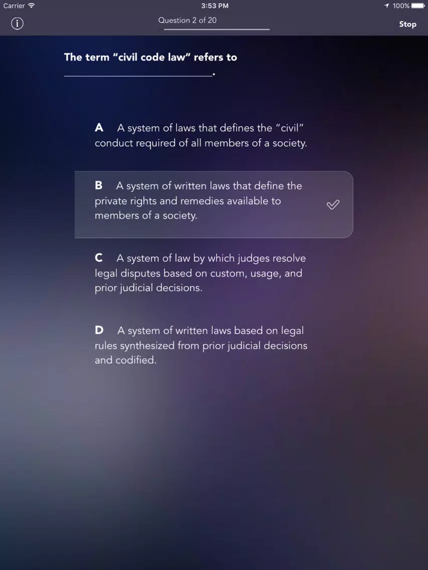 Certified Paralegal Exam/Test Practice iPad Screenshots