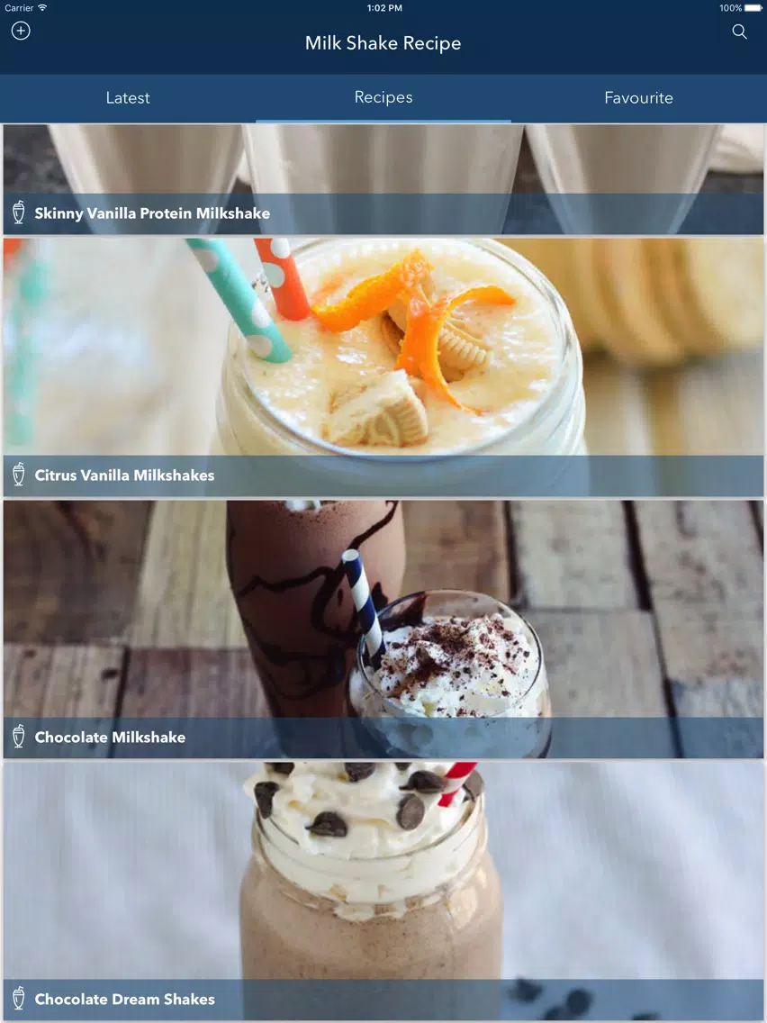 Milk Shake Recipes - Homemade iPad Screenshots