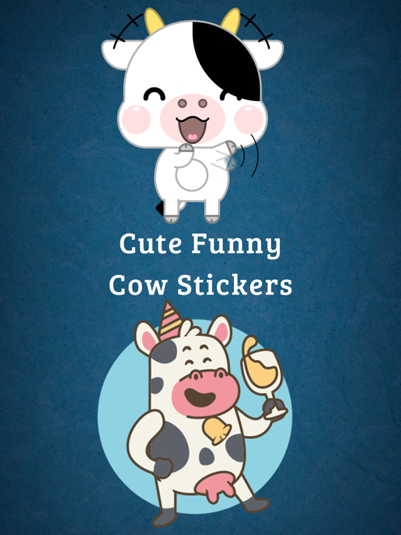 Cute Funny Cow Strickers iPad Screenshots